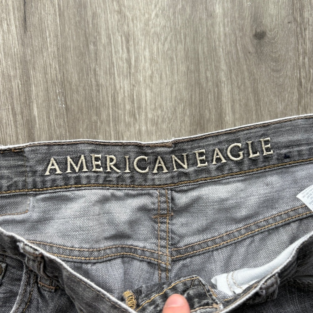 American Eagle Outfitters Mens Jeans Gray Wash Straight Fit 34x32 - Picture 3 of 7